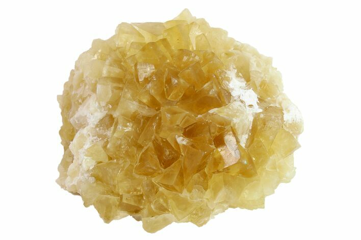 Lustrous Yellow Calcite Crystal Cluster - Fluorescent! #163229